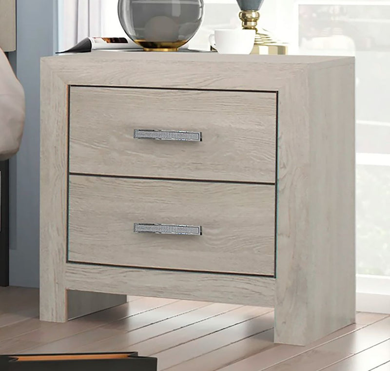 Crown Mark Furniture Jaylen 2 Drawer Nightstand in Gray