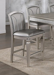 Crown Mark Furniture Klina Counter Height Chair in Silver (Set of 2) image