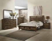 Crown Mark Furniture Curtis King Panel Bed in Rustic image