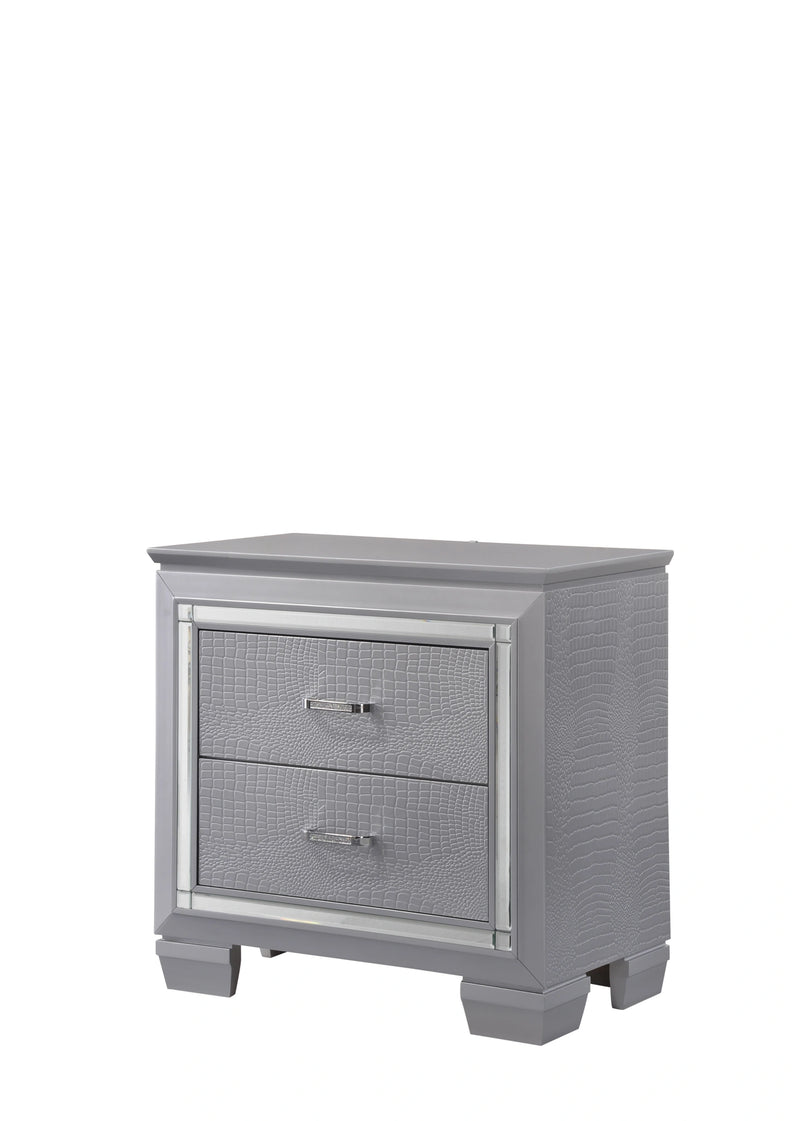 Crown Mark Furniture Lillian Night Stand in Silver image