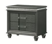 Crown Mark Furniture Adira 2 Drawer Nightstand in Silver image
