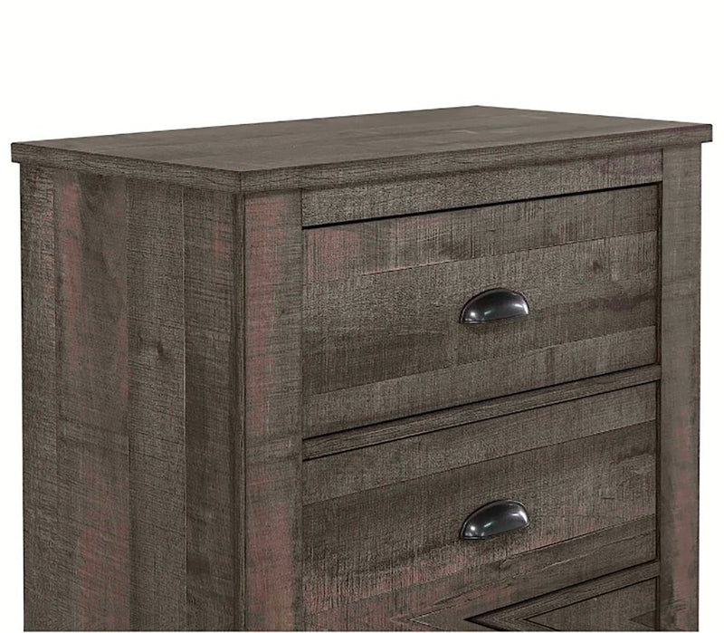 Crown Mark Furniture Coralee 5 Drawer Chest in Gray