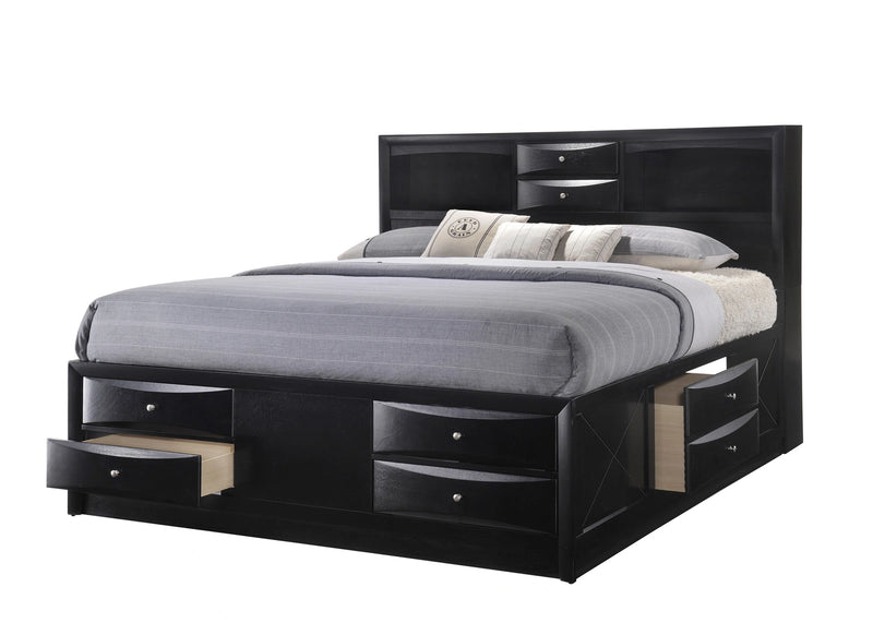 Crown Mark Furniture Emily Captain's King Bed in Black image