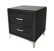 Crown Mark Furniture Lucinda 2 Drawer Nightstand in Black image