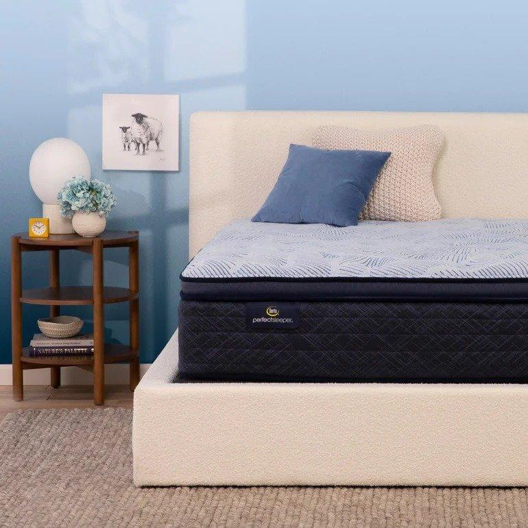 Serta Perfect Sleeper Innerspring Mattress Blue Lagoon Nights Plush Pillow Top - California King image