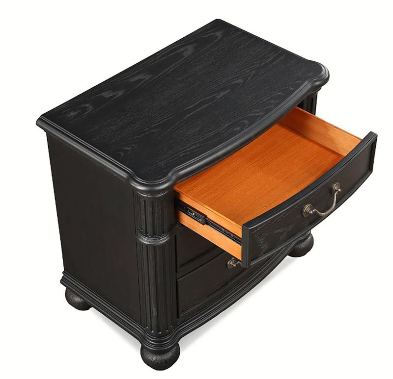 Crown Mark Furniture Kingsbury 3 Drawer Nightstand In Black
