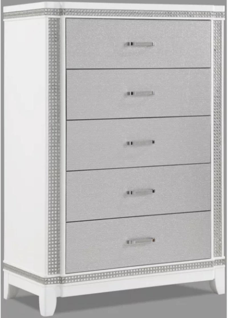 Crown Mark Furniture Ariane Chest in Silver and White image