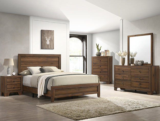 Crown Mark Millie Queen Panel Bed in Brown Cherry image