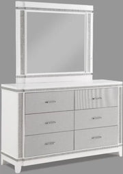Crown Mark Furniture Ariane Mirror in Silver and White image