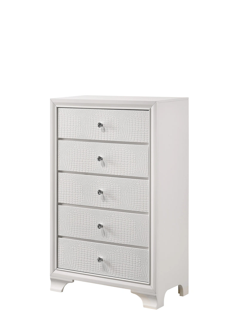 Crown Mark Furniture Lyssa 5 Drawer Chest in White image