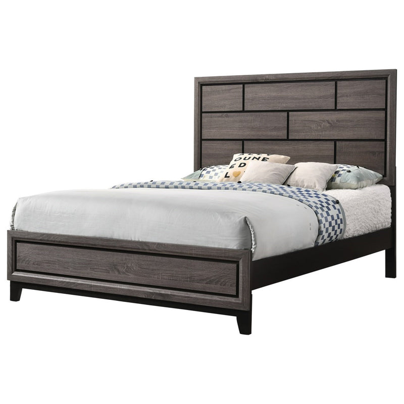 Crown Mark Akerson King Panel Bed in Grey