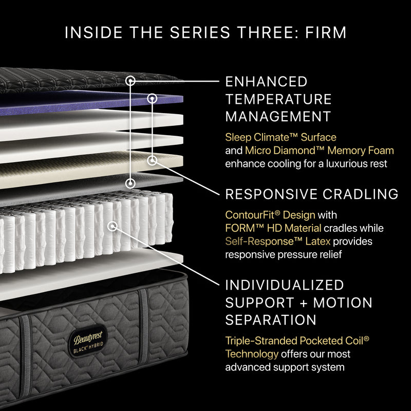 Beautyrest BlackÂ® Series Three 14.5" Hybrid Firm Mattress